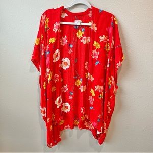 Red floral women’s Loft Kimono